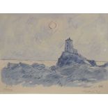 Kyffin Williams (1918-2006) - Limited edition print - Llanddwyn Lighthouse Anglesey at sunset