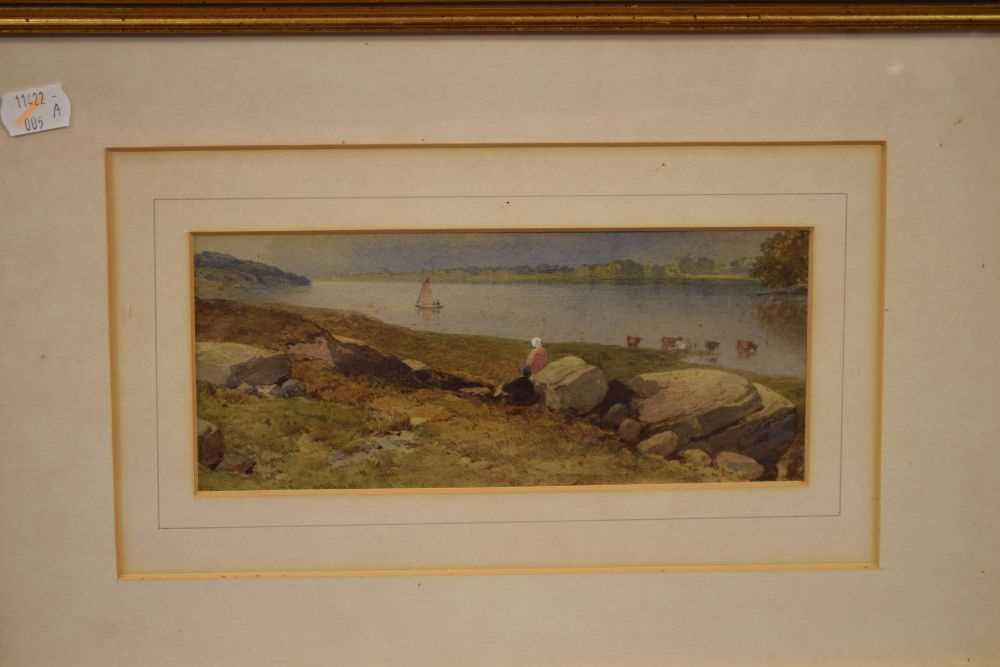 John Varley (1778-1842) - Watercolour - Lakeside scene - Image 2 of 10