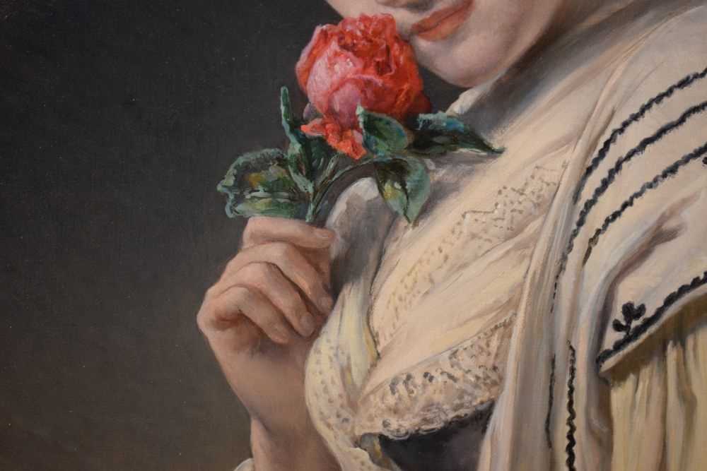 Follower of Jean Francois Portaels, (Belgian, 1818-1895) - Oil on canvas - 'Fragrance of a Rose - Image 7 of 18