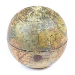 Late 19th Century terrestrial pocket globe and portable inkwell