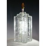 Mid-Century textured glass lamp base