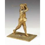 Edward VII cast alloy figural golf trophy