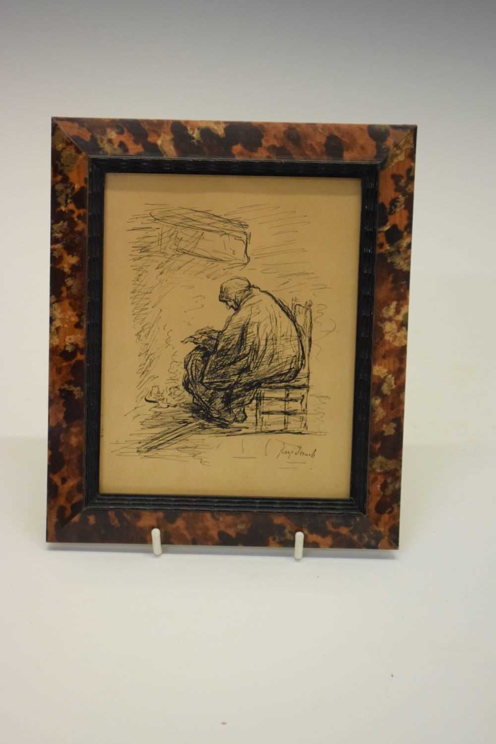 Josef Israels (1824-1911) - Pen and ink - Seated peasant woman - Image 2 of 10