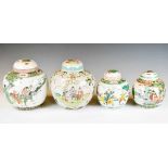 Four Chinese famille verte porcelain ginger jars