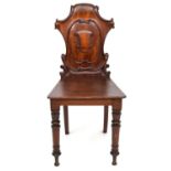 Victorian mahogany shield-back single hall chair