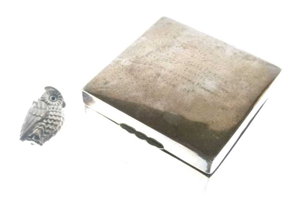 George V silver cigarette box
