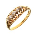 18ct gold, five stone diamond ring, 3.1g gross approx