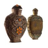 Two Tibetan scent bottles