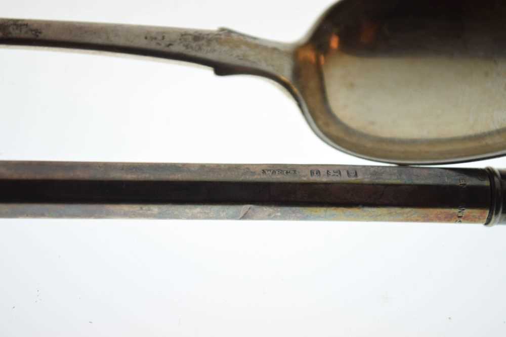 'Eversharpe' sterling retractable pencil, together with three silver spoons - Image 4 of 9