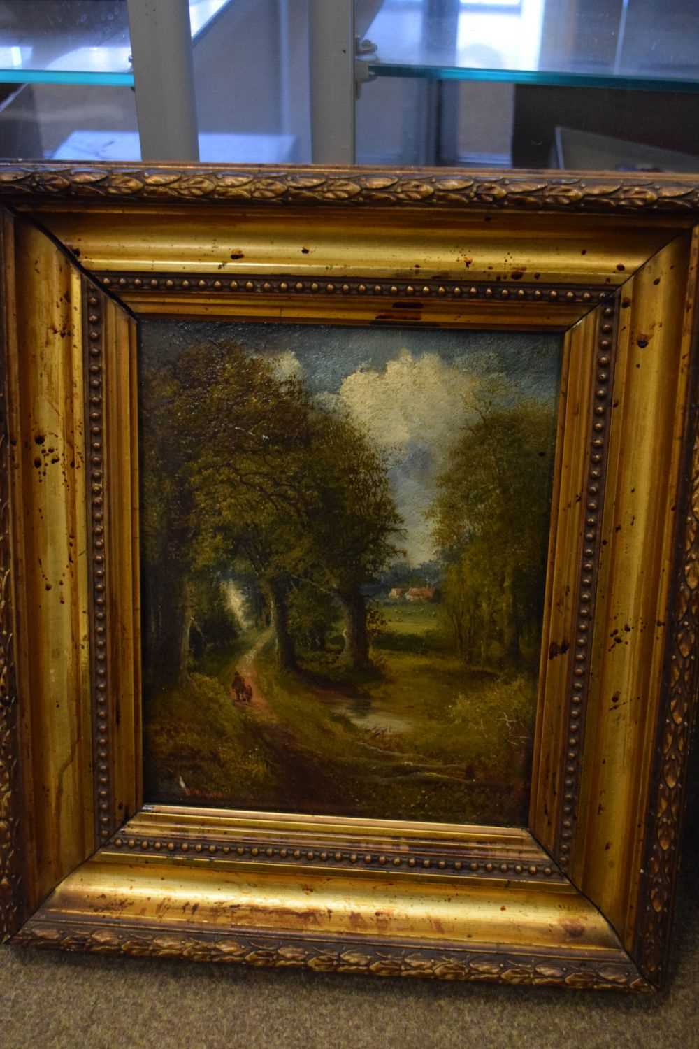 H. Winstanley (19th Century) - Oil on panel - Woodland scene - Image 2 of 6