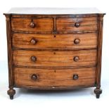 Early 19th Century mahogany bowfront chest of two over three drawers