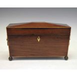 Regency mahogany sarcophagus tea caddy