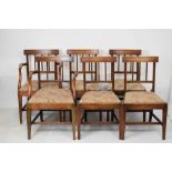 Set of six (4+2 arm) mahogany 'Country Sheraton' style dining chairs