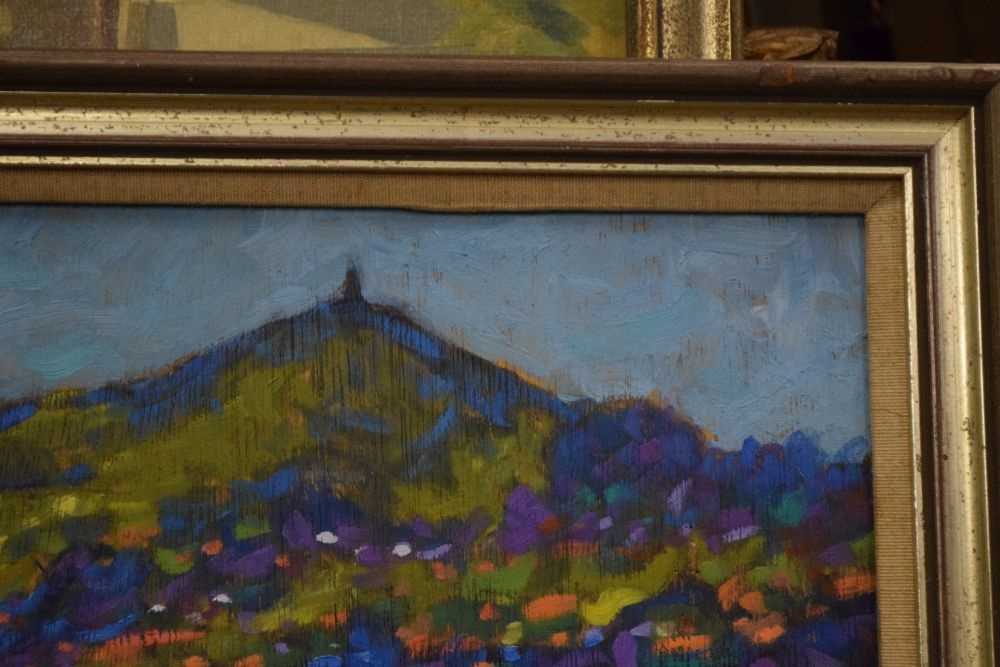 Paul Stephens - Oil on board - 'Glastonbury Tor' - Image 4 of 6