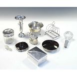 Quantity of small silver to include Victorian silver toastrack, etc