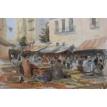 Barry Paine - Watercolour - Denia Market