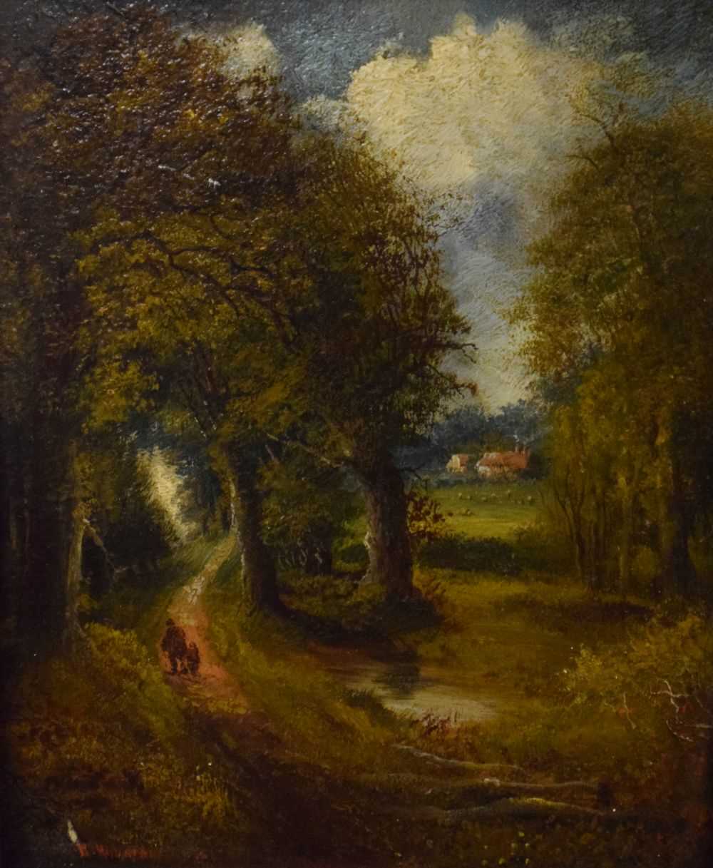 H. Winstanley (19th Century) - Oil on panel - Woodland scene