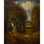 H. Winstanley (19th Century) - Oil on panel - Woodland scene