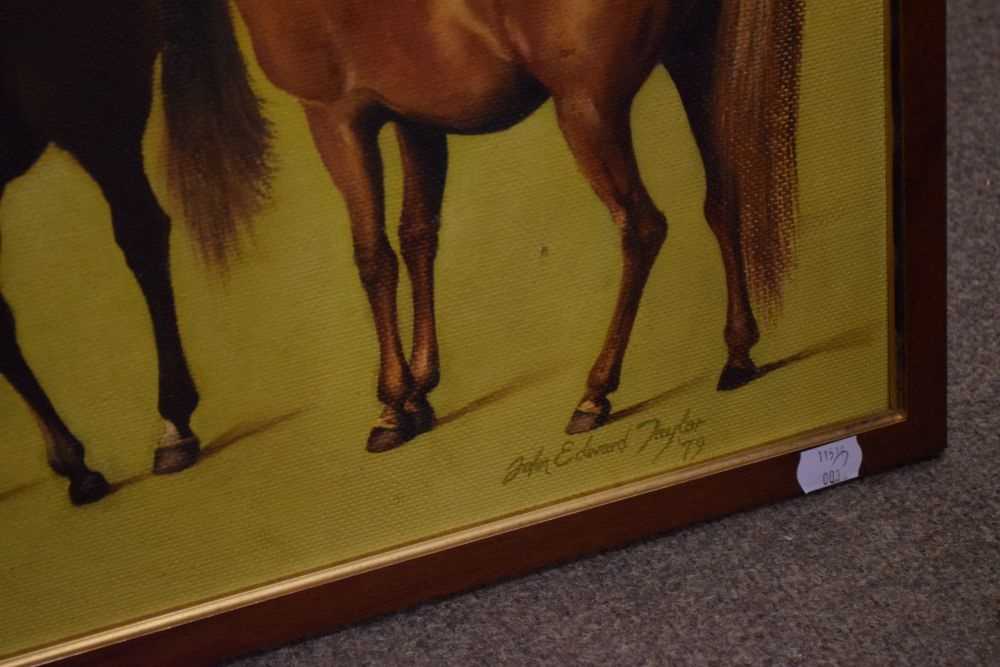 John Edward Taylor - Oil on board - Study of three horses - Image 6 of 7