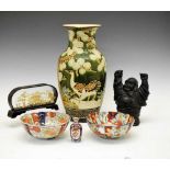 Quantity of Chinese and Japanese items to include Imari bowls, figure, etc