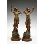 Two late 19th Century French matched spelter figures