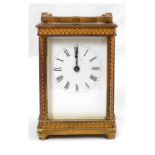 Gilt brass-cased carriage timepiece