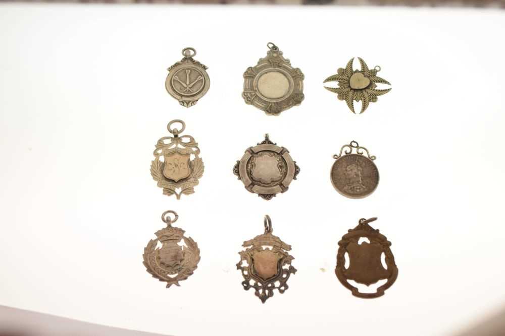 Six silver and white metal fobs - Image 2 of 6