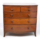 Mid Victorian mahogany bowfront chest of drawers