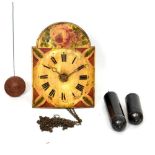 Black Forest painted wooden wall clock