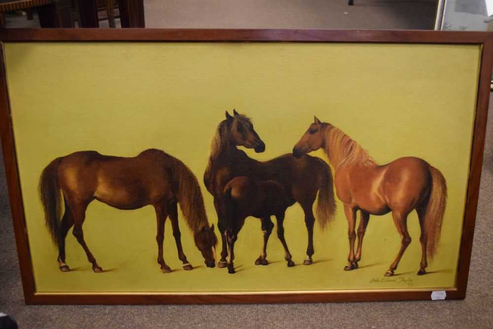 John Edward Taylor - Oil on board - Study of three horses - Image 2 of 7