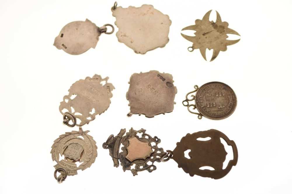 Six silver and white metal fobs - Image 6 of 6