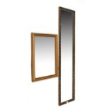Two modern gilt frame wall mirrors