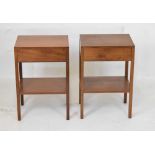 Pair of circa 1970s teak bedside tables