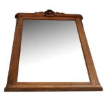 French carved wood bevelled edge wall mirror