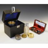 Two silver plated travel communion sets