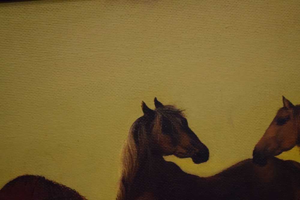 John Edward Taylor - Oil on board - Study of three horses - Image 5 of 7