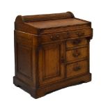 Small Edwardian oak tambour-top desk