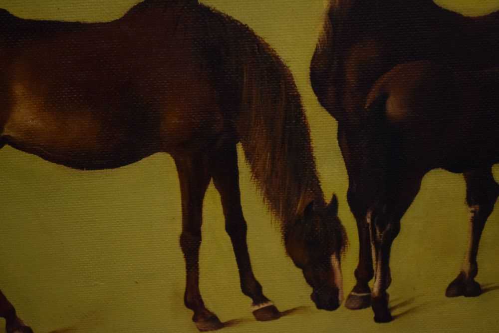 John Edward Taylor - Oil on board - Study of three horses - Image 4 of 7