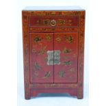 Small Chinese lacquer bedside cabinet