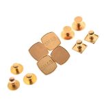 Pair of 9ct gold cufflinks, and various collar studs