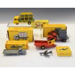 Five boxed vintage Dinky Toys diecast model vehicles