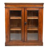 Mahogany glazed door bookcase with adjustable shelves