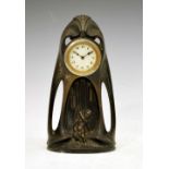 Continental Art Nouveau spelter clock