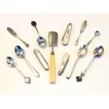 Quantity of assorted silver teaspoons, small flatware, etc