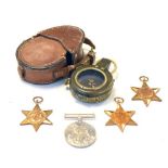 First World War marching compass 1917, and Second World War medals
