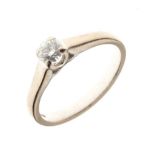 Diamond single stone 18ct white gold ring,