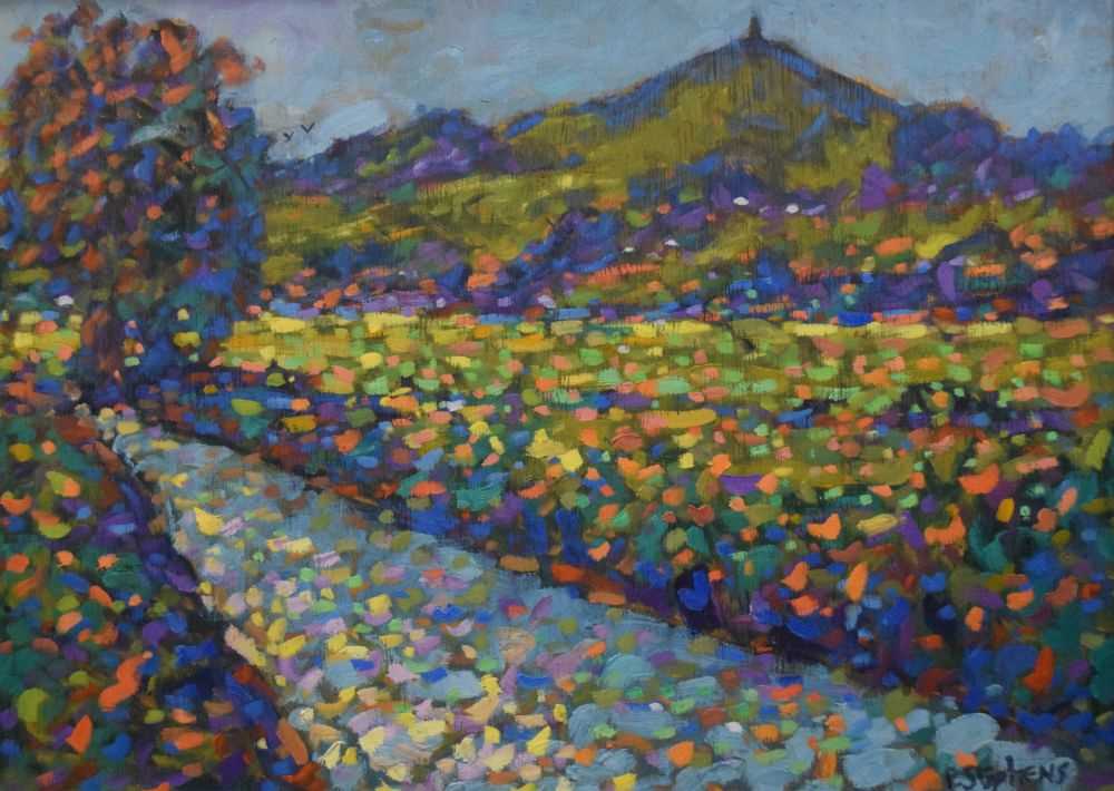 Paul Stephens - Oil on board - 'Glastonbury Tor'