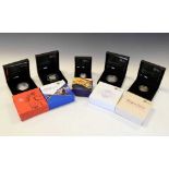 Five Royal Mint silver proof coin packs,