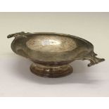 George V silver pedestal bowl with twin handles