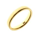 Yellow metal wedding band, stamped '22'